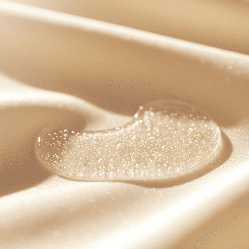 Hydrogel eye patch on silk fabric